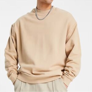 ASOS DESIGN oversized sweatshirt in brown size xs